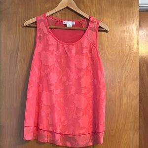 Carol Rose Orange Pink Layered Tank Top